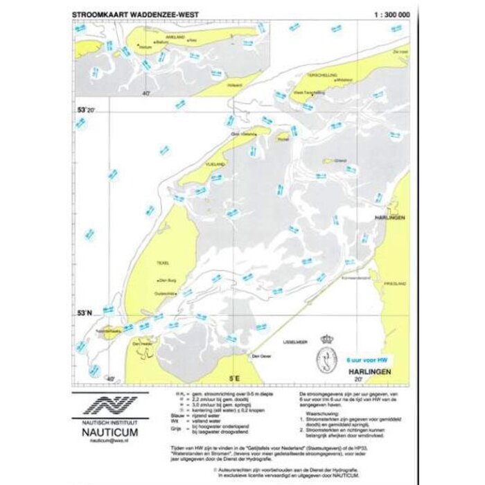 Nauticum Stroomschuifkaart Waddenzee West