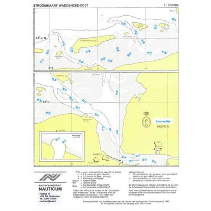 Nauticum Stroomschuifkaart Waddenzee Oost