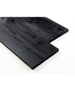 Vuren plank | 2.2x20cm (22x200mm) | zwart gecoat