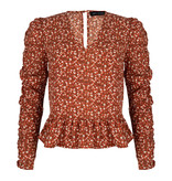 Lofty Manner Orange Floral Print Top Assiya