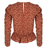 Lofty Manner Orange Floral Print Top Assiya