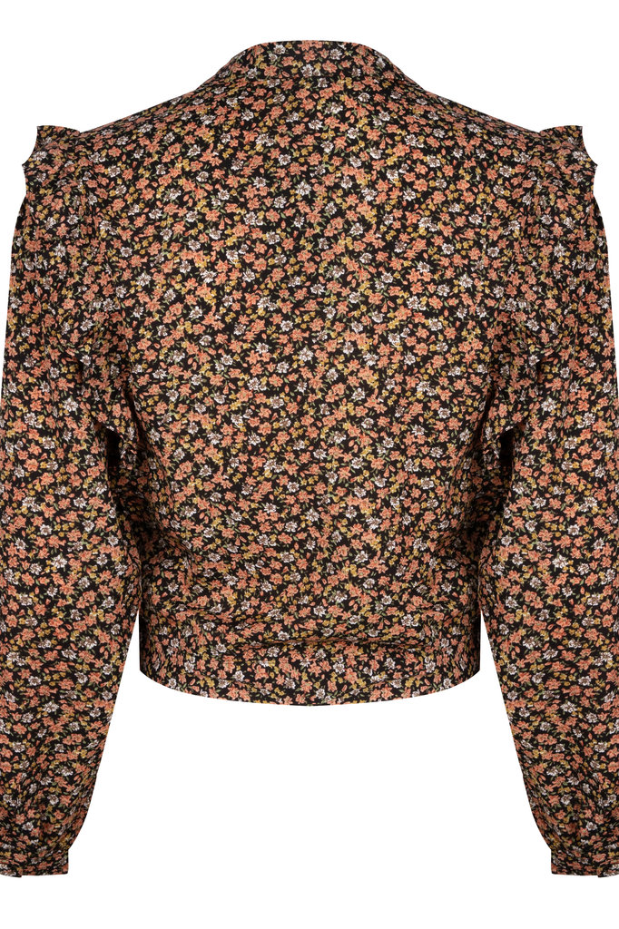 Lofty Manner Oranje Gele Bloemenprint Blouse Roxy