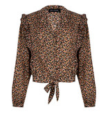 Lofty Manner Orange Yellow Floral Print Blouse Roxy