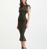 Lofty Manner Long Black Floral Print Dress Celia