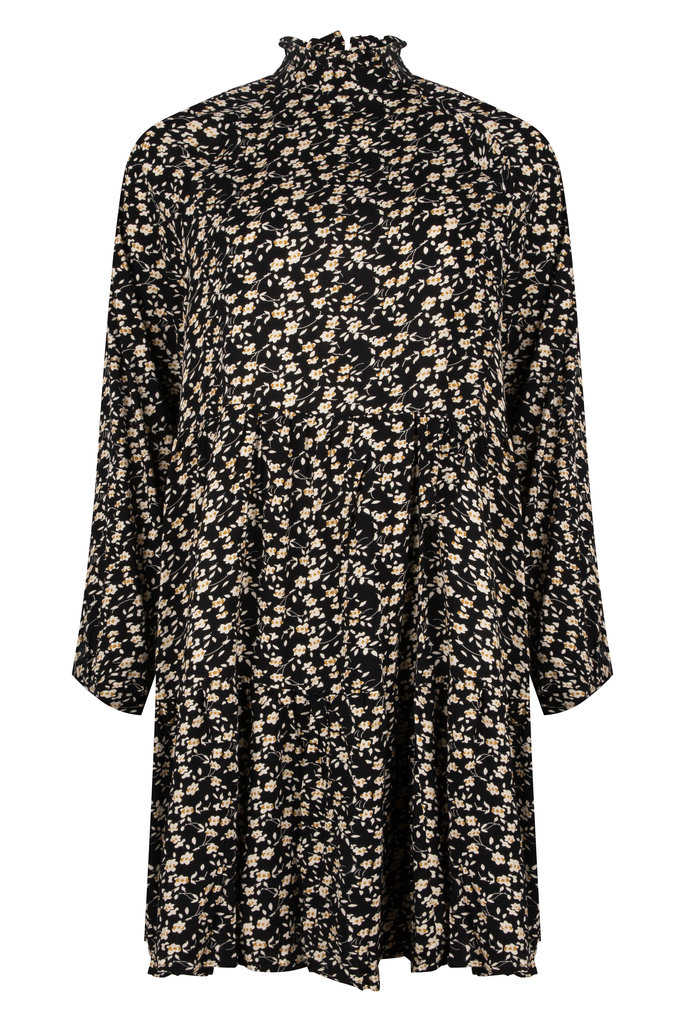 Lofty Manner Black floral print midi dress Lucia