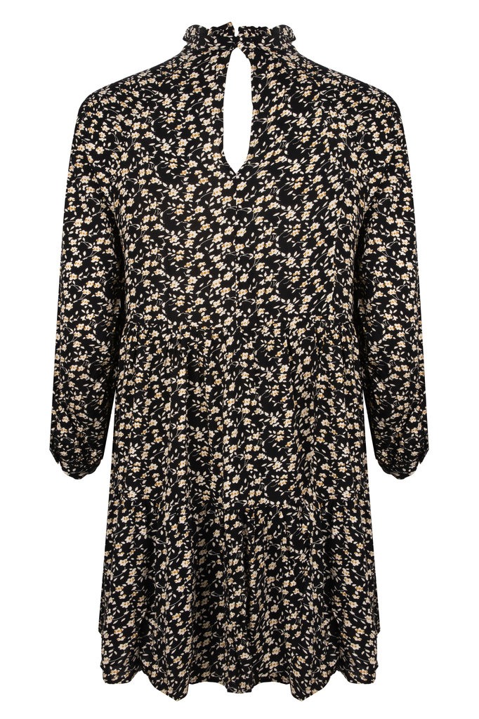 Lofty Manner Black floral print midi dress Lucia