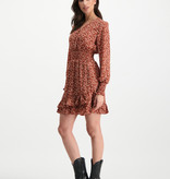 Lofty Manner Roestbruine Bloemenprint Jurk Ava
