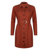 Lofty Manner Rust Brown Denim Dress Jessie