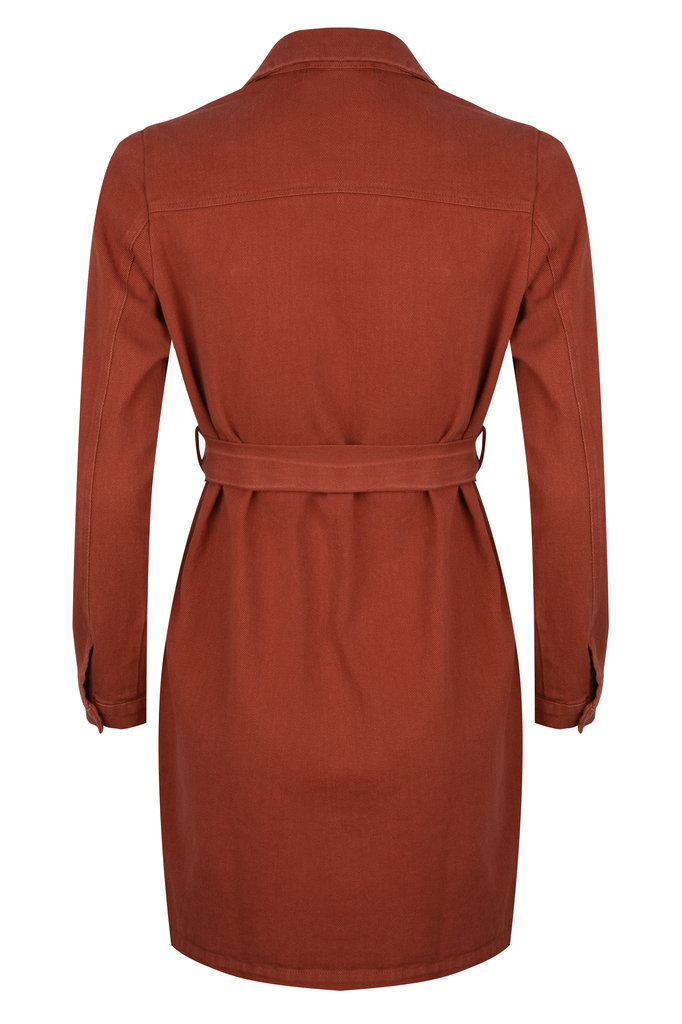Lofty Manner Rust Brown Denim Dress Jessie
