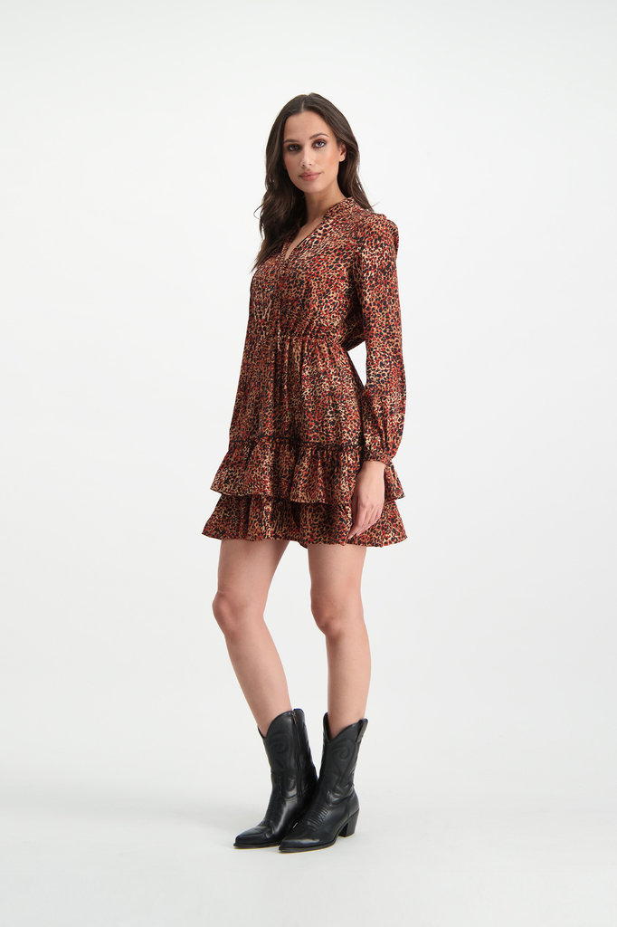 Lofty Manner Red Panther Print Dress Fayah