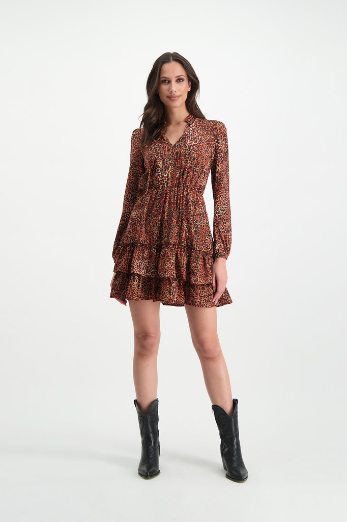 Lofty Manner Red Panther Print Dress Fayah