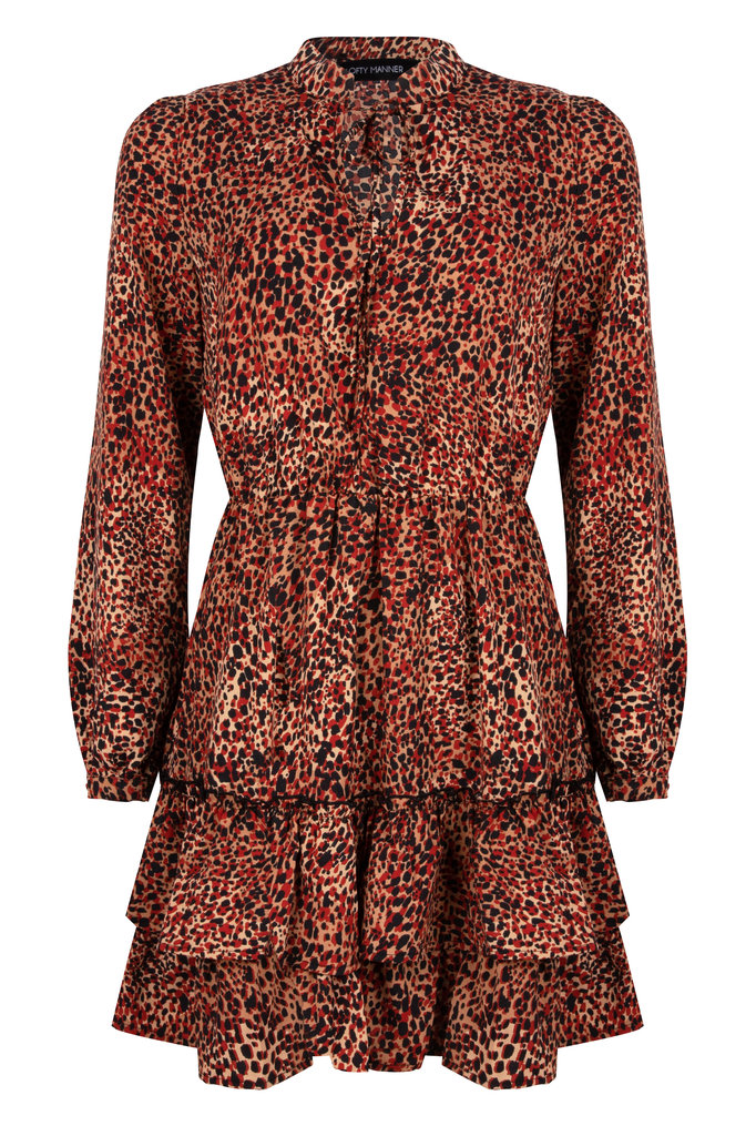 Lofty Manner Red Panther Print Dress Fayah
