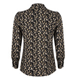 Lofty Manner Zwarte Bloemenprint Blouse Julie