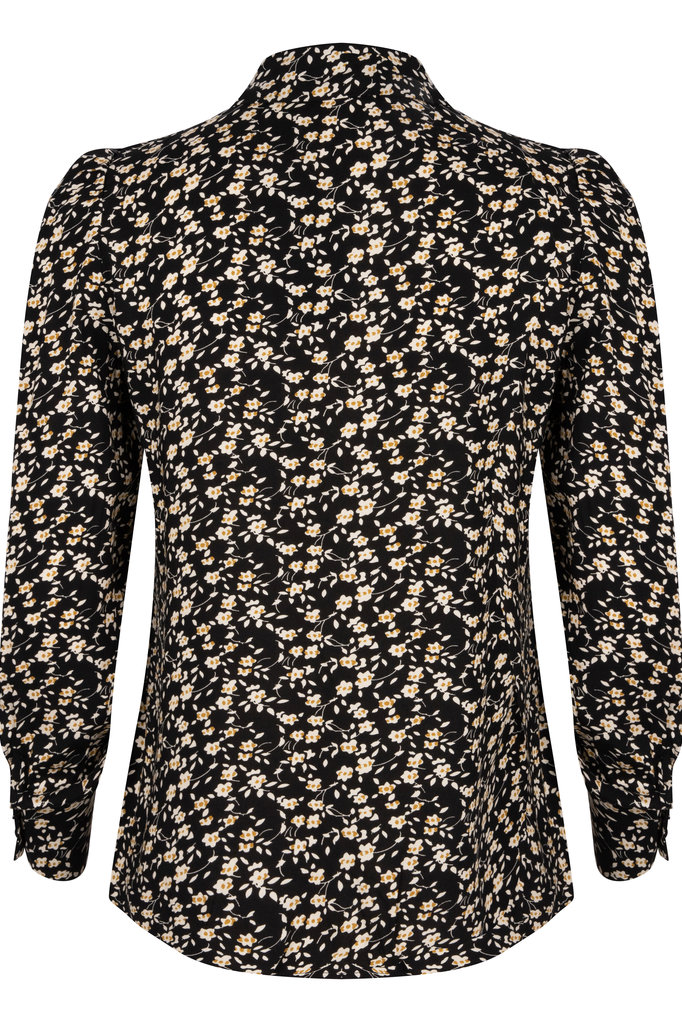 Lofty Manner Zwarte Bloemenprint Blouse Julie