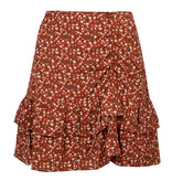 Lofty Manner Oranje Bloemenprint Mini Rok Ciara