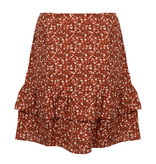 Lofty Manner Oranje Bloemenprint Mini Rok Ciara