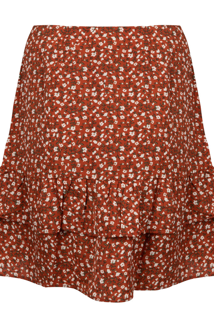 Lofty Manner Oranje Bloemenprint Mini Rok Ciara