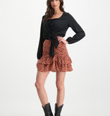 Lofty Manner Oranje Bloemenprint Mini Rok Ciara