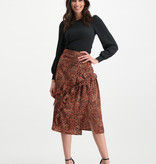 Lofty Manner Red Panther Print Maxi Skirt Evelyne