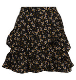 Lofty Manner Zwart-Gele Bloemenprint Rok Ivana