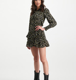 Lofty Manner Black & Yellow Floral Print Skirt Ivana