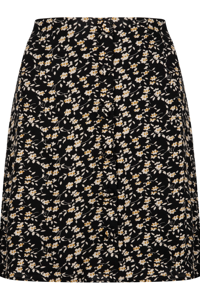 Lofty Manner Black Floral Print Skirt Marly