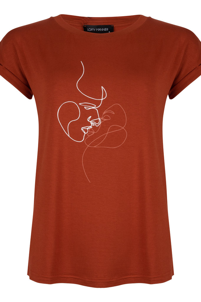Lofty Manner Roestbruin T-shirt Zoe