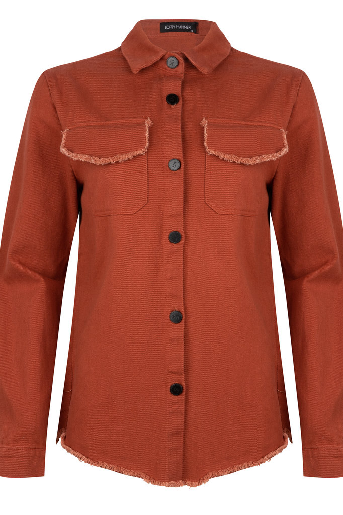 Lofty Manner Rust brown denim jacket Tara