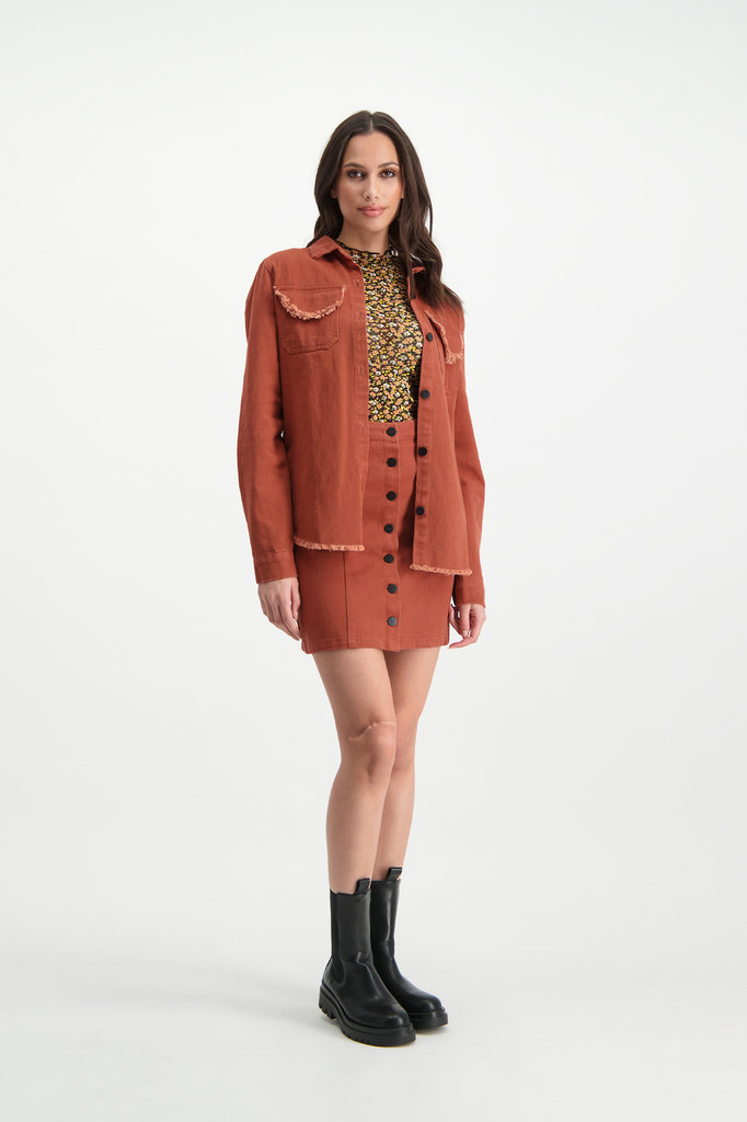 Lofty Manner Rust brown denim jacket Tara