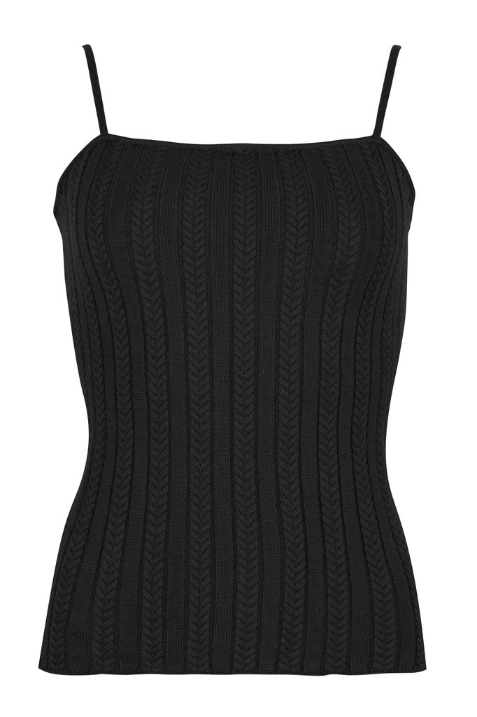 Lofty Manner Black Knitted Top Jolene