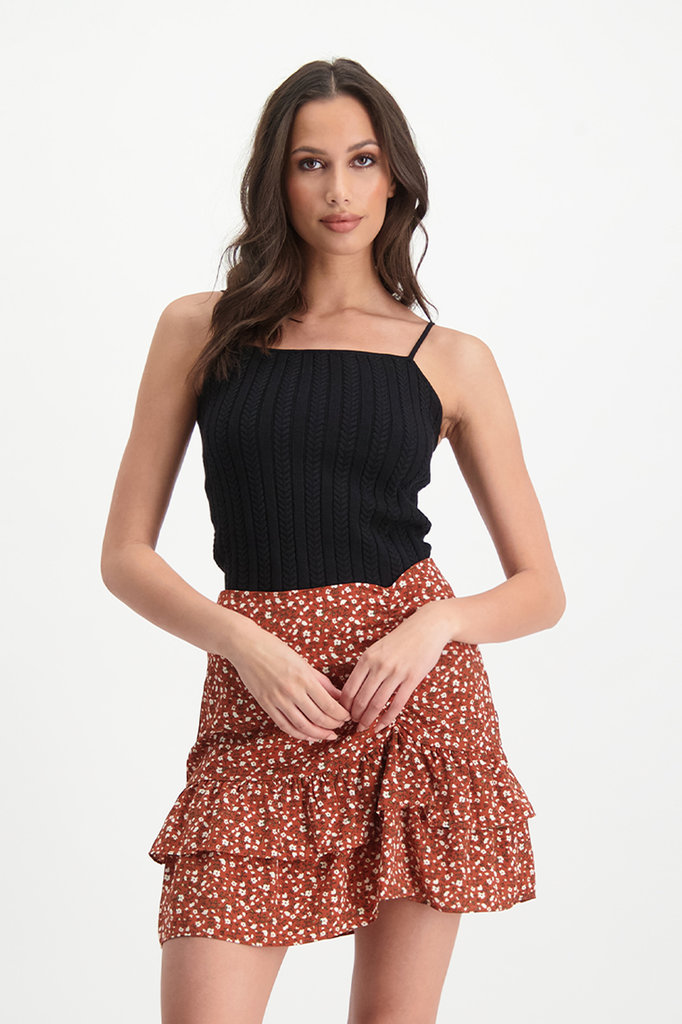Lofty Manner Black Knitted Top Jolene