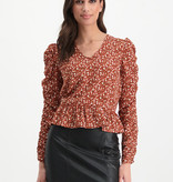 Lofty Manner Orange Floral Print Top Assiya