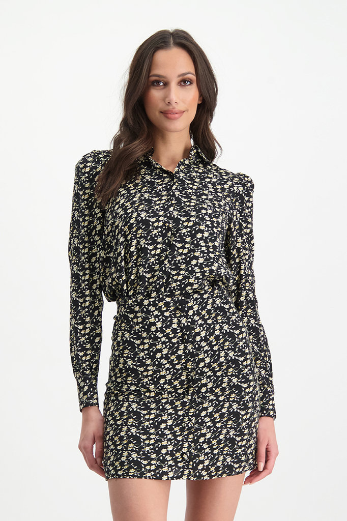 Lofty Manner Zwarte Bloemenprint Blouse Julie