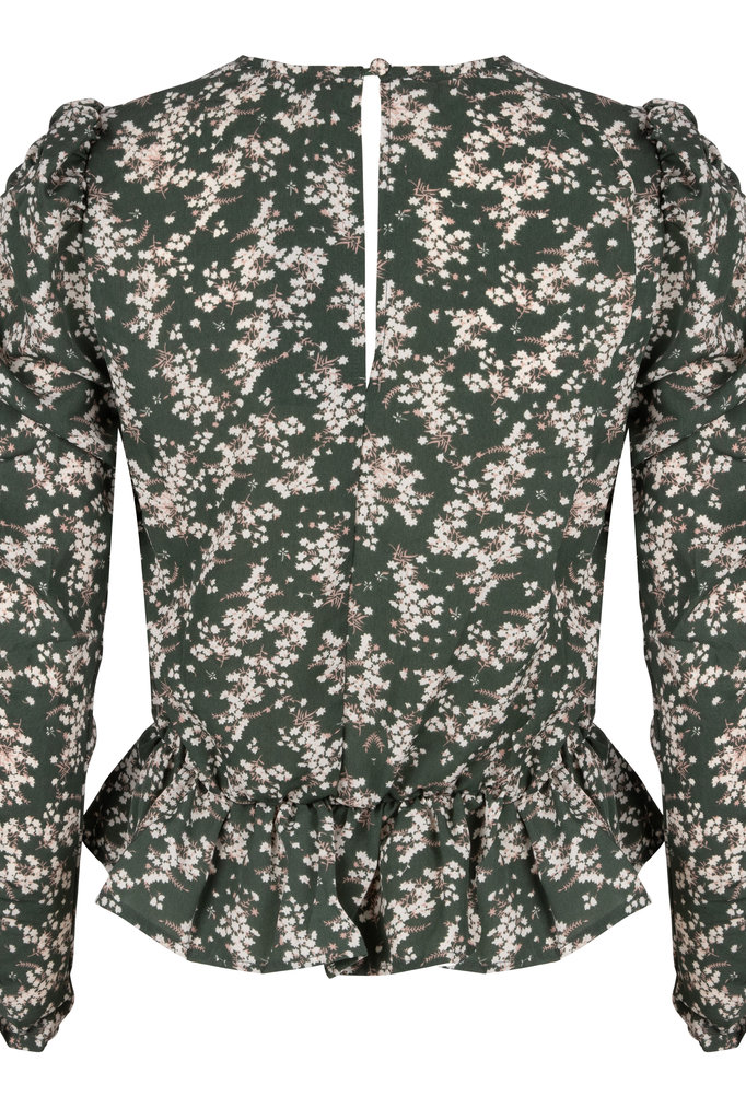 Lofty Manner Green Floral Print Top Assiya