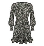Lofty Manner Groene jurk met bloemenprint Ava