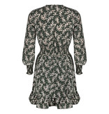 Lofty Manner Groene jurk met bloemenprint Ava