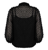 Lofty Manner Zwarte Pofmouwen Blouse Bowie