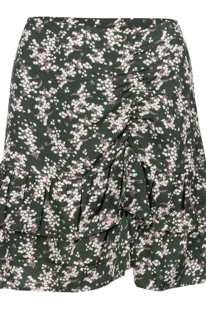 Lofty Manner Green Floral Print Mini Skirt Ciara