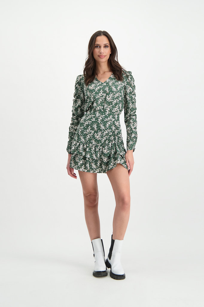 Lofty Manner Green Floral Print Mini Skirt Ciara