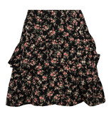 Lofty Manner Black-Pink Floral Print Skirt Ivana