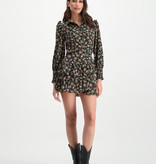 Lofty Manner Black-Pink Floral Print Skirt Ivana