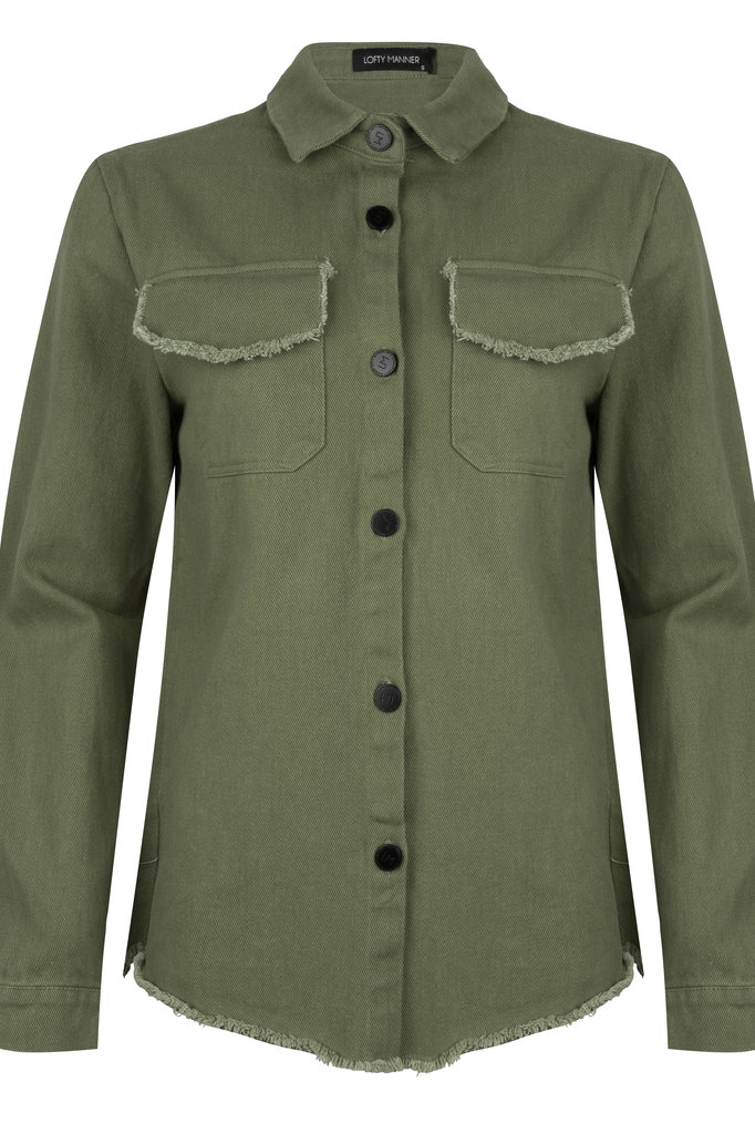 Lofty Manner Green Denim jacket Tara