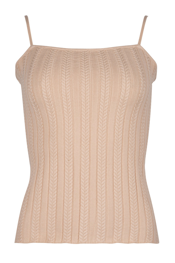 Lofty Manner Beige Knitted Camisole Jolene