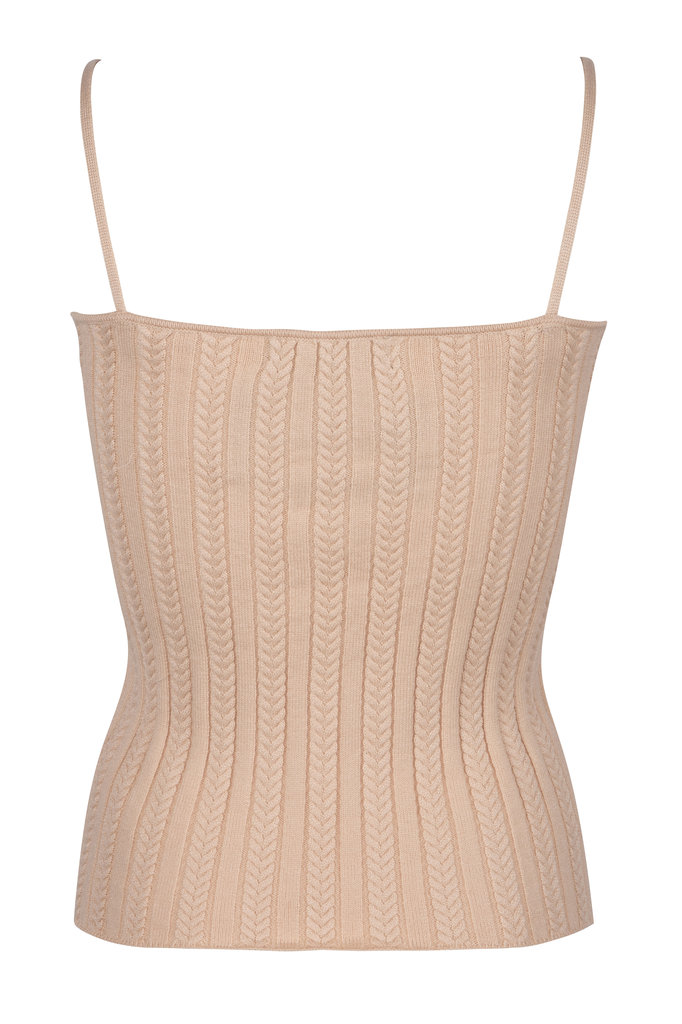 Lofty Manner Beige Knitted Camisole Jolene