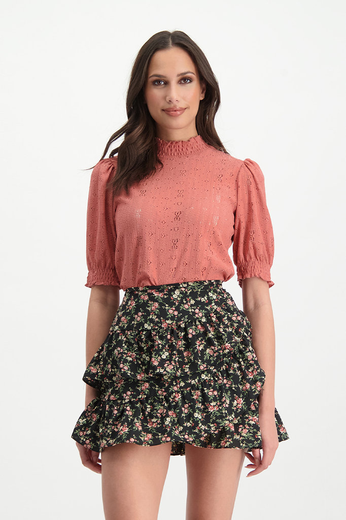 Lofty Manner Roze Pofmouw Blouse Gabriela