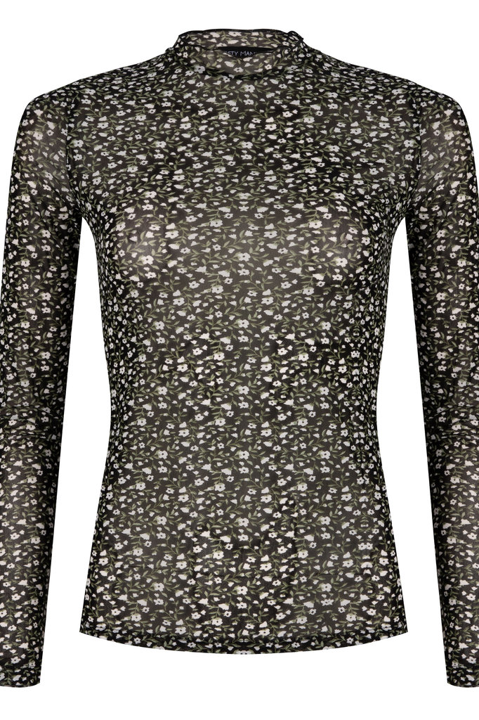 Lofty Manner Black Floral Print Top Abby