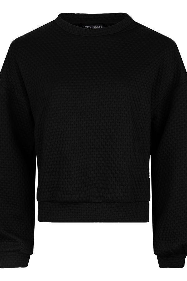 Lofty puff sleeve crew cheap sweater