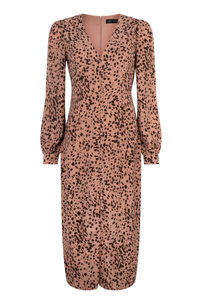 Lofty Manner Pink Panther Print Maxi Dress Luciana