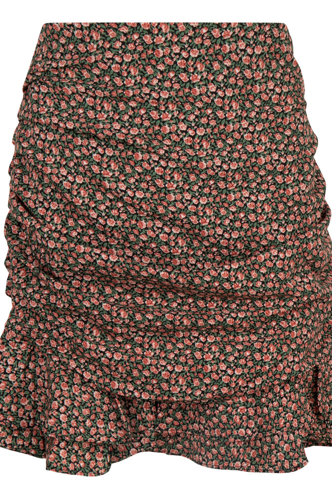 Lofty Manner Green Floral Print Mini Skirt Sylvie