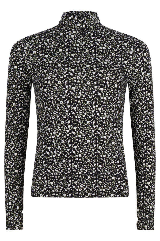 Lofty Manner Donkere Bloemenprint Top Celine